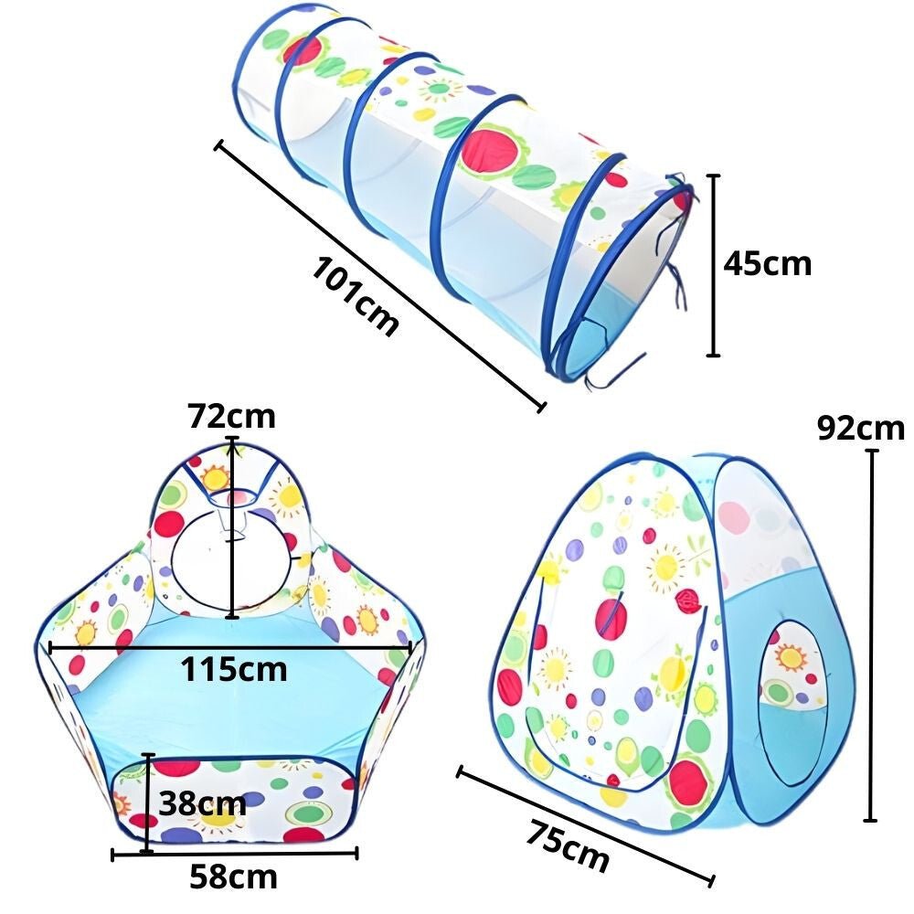 3 az 1 - ben Gyerek Játszósátor – Pöttyös és Napocska Mintával, Labdamedencével és Mászóalagúttal - BShopyajándék gyerekeknekbeltéri játszósátorgyerek játszósátorG5572 - SKUF92695_1