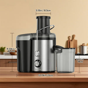 Elektrický odšťavovač ovocia a zeleniny 600 W – 2 rýchlostné stupne, nerezové mikrosítko, čierny - BShopy