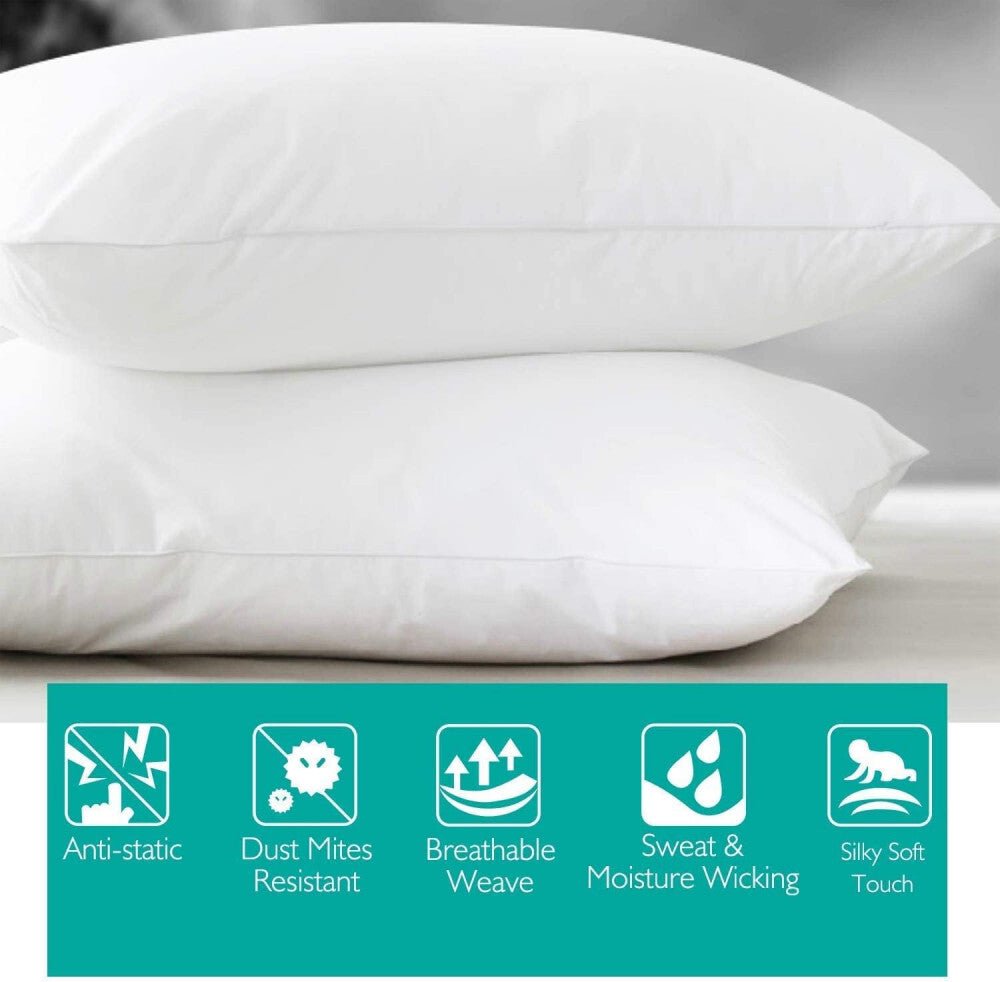 ADORIC Mikroszálas Párnahuzatok 50x75cm 2db (Fényes Fehér) - BShopyfehér párnahuzathálószoba kiegészítőmikroszálas párnahuzatX001O8NBXD_3