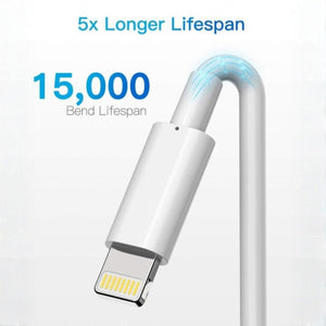Apple MFi Tanúsítvánnyal Rendelkező iPhone Töltőkábel - Lightning - USB, 3m, Fehér - BShopy