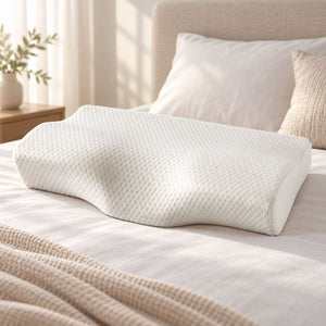 Blux pohodlný vankúš z pamäťovej peny s prateľným poťahom – 50×30×10/7 cm - biely-BShopy