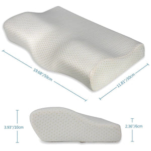 Blux pohodlný vankúš z pamäťovej peny s prateľným poťahom – 50×30×10/7 cm - biely-BShopy