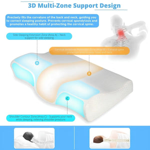Blux pohodlný vankúš z pamäťovej peny s prateľným poťahom – 50×30×10/7 cm - biely-BShopy