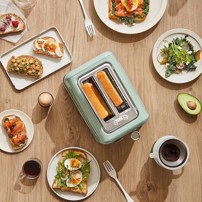 Buydeem DT620E Zöld Kenyérpirító - 2 Szeletes, Retro Dizájnú Pirítógép Állítható Fokozattal - BShopy6950386610321_4