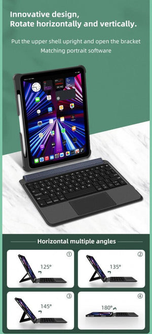 Gaoeein érintőbillentyűzettel és háttérvilágítással ellátott tablet védőtok - BShopy