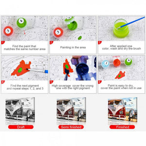 Generic Számfestő Olajfestmény - Autós Motívum, Kreatív DIY Készlet - BShopy