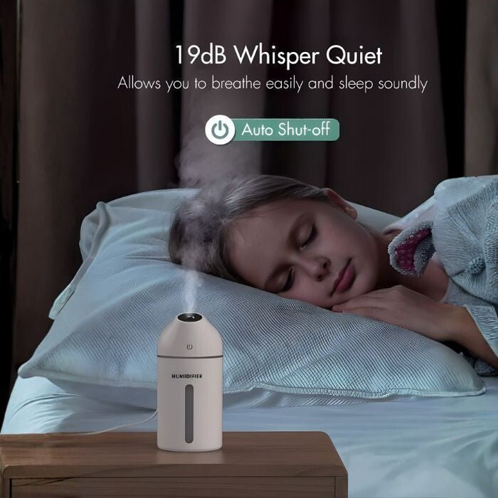 Homasy Hordozható Mini Párásító, 320 ml - es (Fehér) - BShopy