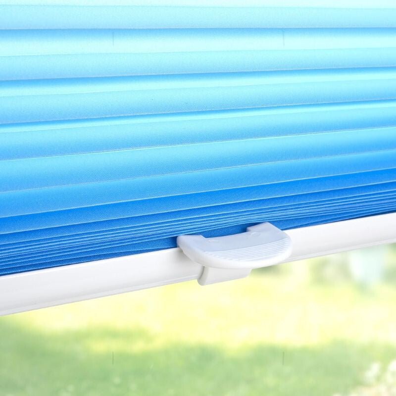 JalousieCrew Klemmfix Pliszé Árnyékoló Roló 120 x 130 cm, Kék - Fehér - BShopy