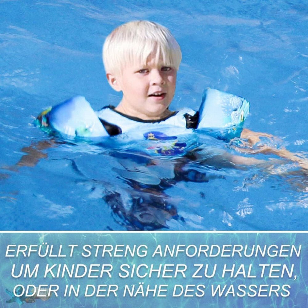 JEVDES Gyerek Úszómellény + Karúszó - Delfines Mintával (9 - 30 kg) - BShopy