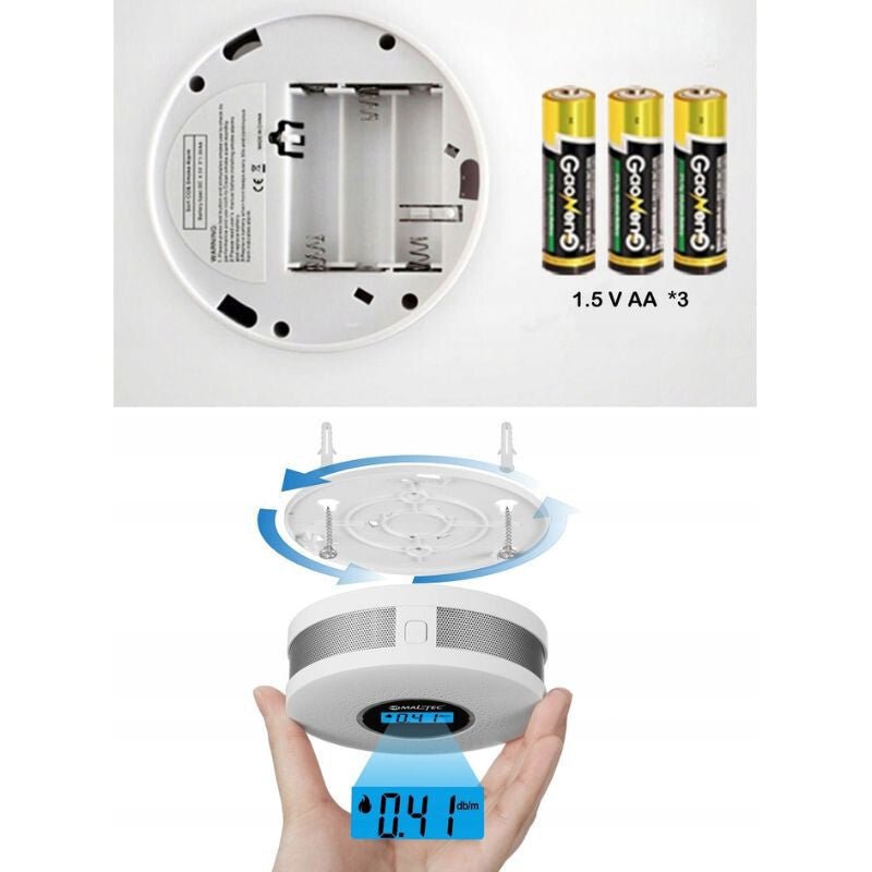 JKD 512COM LCD Kijelzős Szén - Monoxid és Füstérzékelő, Hang És Fényriasztással - 1db - BShopy