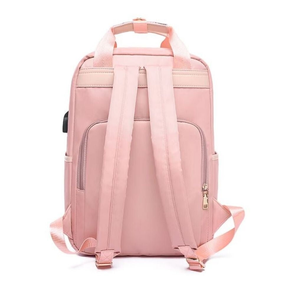 J.QMEI laptop hátizsák, táska USB csatlakozóval (rózsaszín) - BShopy