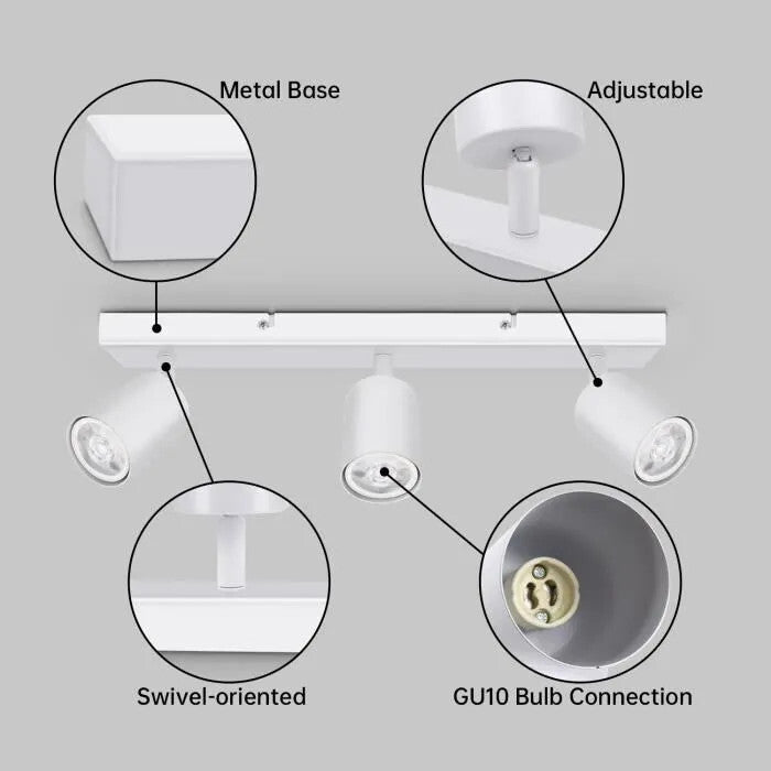 Kambo 3 Égős Forgatható LED Mennyezeti Spotlámpa (Fehér) - BShopy