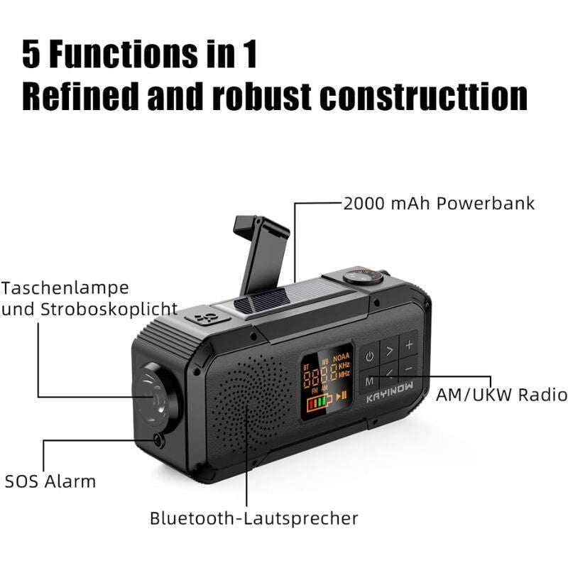 Kayinow Multifunkciós Rádió - Fekete - BShopy