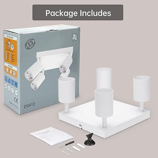 Ketom Forgatható, Állítható 4 Irányú LED Mennyezeti Sportlámpa (Fehér) - BShopy