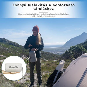 Naturehike ľahko nafukovacia karimatka – hrúbka 3,5 cm, ultraľahká (490 g), obdĺžnikový tvar, svetlosivá - BShopy