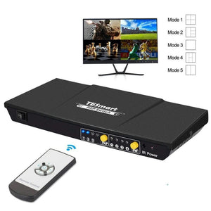 TESmart 4x1 HDMI Switch Multi - View funkcióval – 1080p@60Hz, Akadásmentes Váltás - BShopy