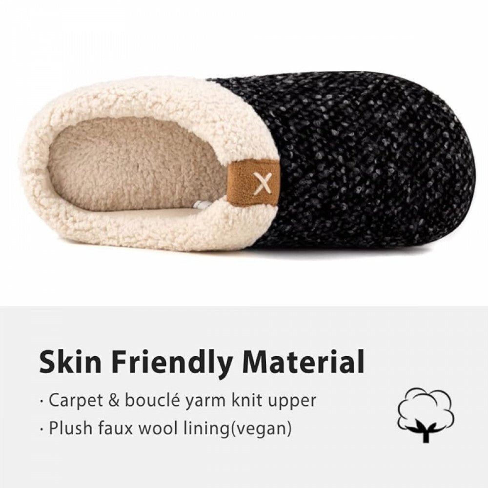 Ultraideas Memóriahabos Téli Mamusz – 36 - 37 - es Méret, Fekete Kényelmes Benti Papucs - BShopy36 - 37 méretcsúszásgátló talpférfi női mamuszX000WMD6I7_1