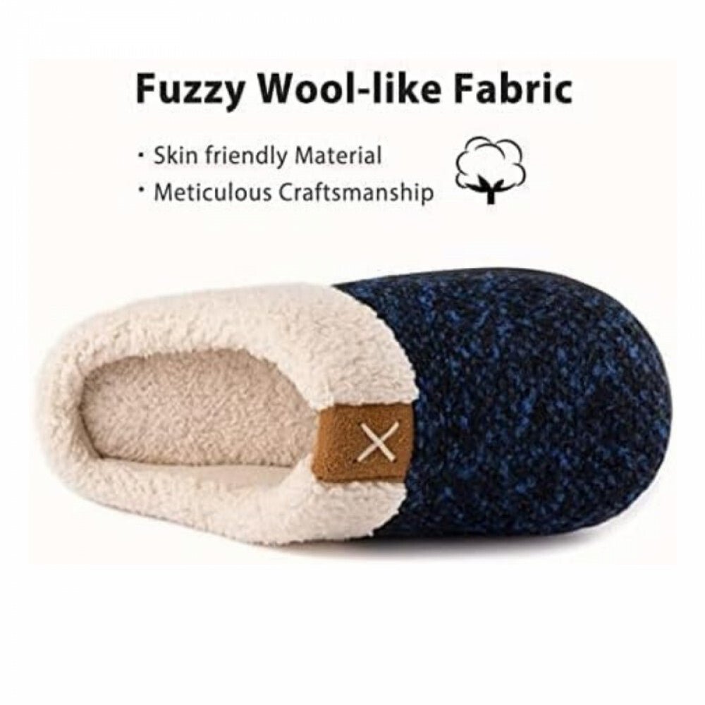 ULTRAIDEAS Memóriahabos Téli Mamusz – Fekete - Kék, 38–39 - es, Meleg Benti Papucs - BShopy38 - 39 méretcsúszásgátló talpférfi női mamuszX000WRT1M7_2