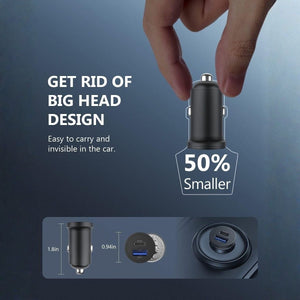 USB-C adaptér nabíjačky do auta - 43W, 2-portová rýchlonabíjačka pre telefón a tablet - BShopy