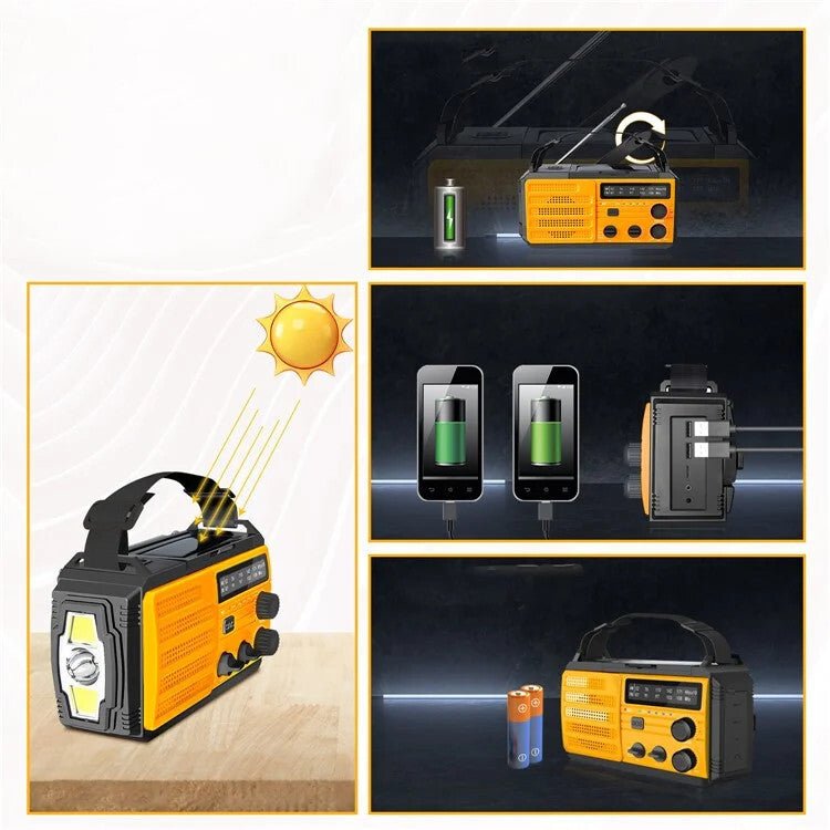 Vészhelyzeti Időjárási Rádió Zseblámpával - Sárga, FM/AM, SOS Jelzés - BShopyFM AM rádiókemping rádióLED vészlámpaX001KSXEKR_4