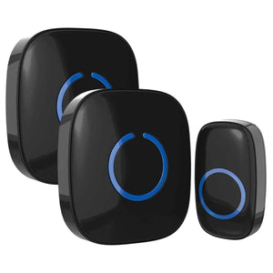 Vezeték Nélküli Ajtócsengő Szett 2 Vevővel és 1 Gombbal – 300 m Hatótáv, 50+ Dallam, LED Jelzés, Időjárásálló, Elemes Csengő - BShopy