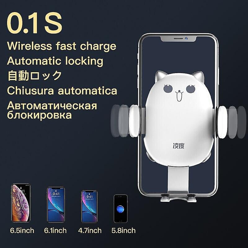 Vezeték Nélküli Telefontöltő és Telefontartó Autóba (Fehér) - BShopy15 W Qi autós töltőautós kiegészítőautós töltő8857860067696_3