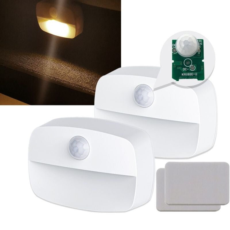 2 db Elemes LED Fali Lámpa Mozgásérzékelővel – Vezeték Nélküli, PIR Szenzoros - BShopyautomata világításelemes LED fali lámpafolyosó fény06977547960460_0