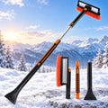 Zmeták na sneh so škrabkou na ľad, teleskopický 79–100 cm – 3 v 1, otočná hlava, do auta