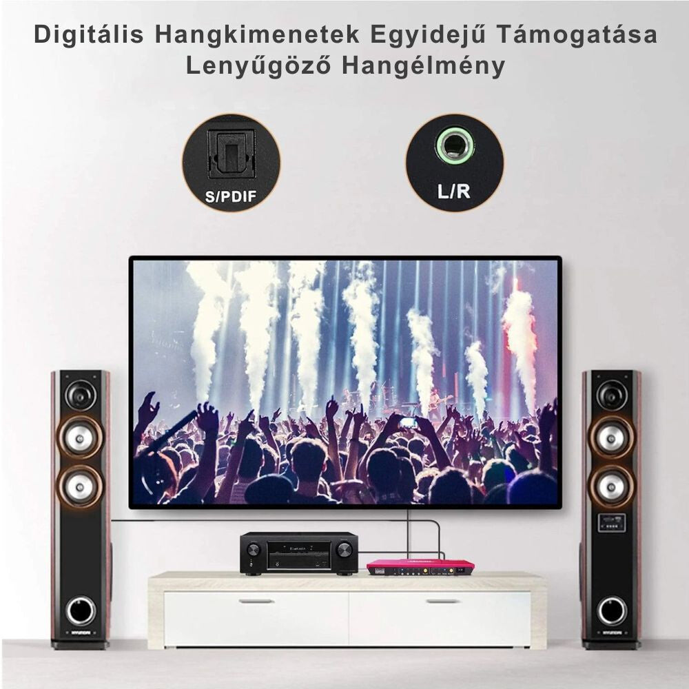 TESmart UHD HDMI Prepínač – 4x1 (4 Vstupy 1 Výstup), 4K@60Hz, HDR10, Dolby Vision, S/PDIF, CEC, S Audio Výstupom (Korálovo Červený)