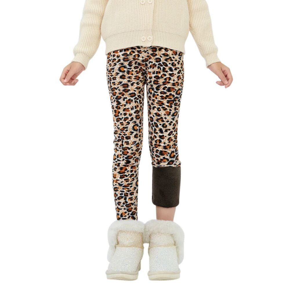Adorel Téli Polár Gyermek Leggings Szett (2 db) – Pöttyös és Párduc Mintával (120) - BShopy