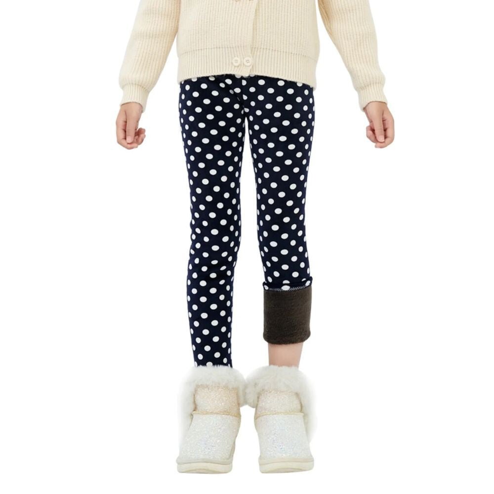 Adorel Téli Polár Gyermek Leggings Szett (2 db) – Pöttyös és Párduc Mintával (120) - BShopy