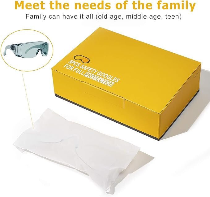 ADORIC Védőszemüveg Szett - 5 db - os, Átlátszó Munkavédelmi Szemüveg - BShopy