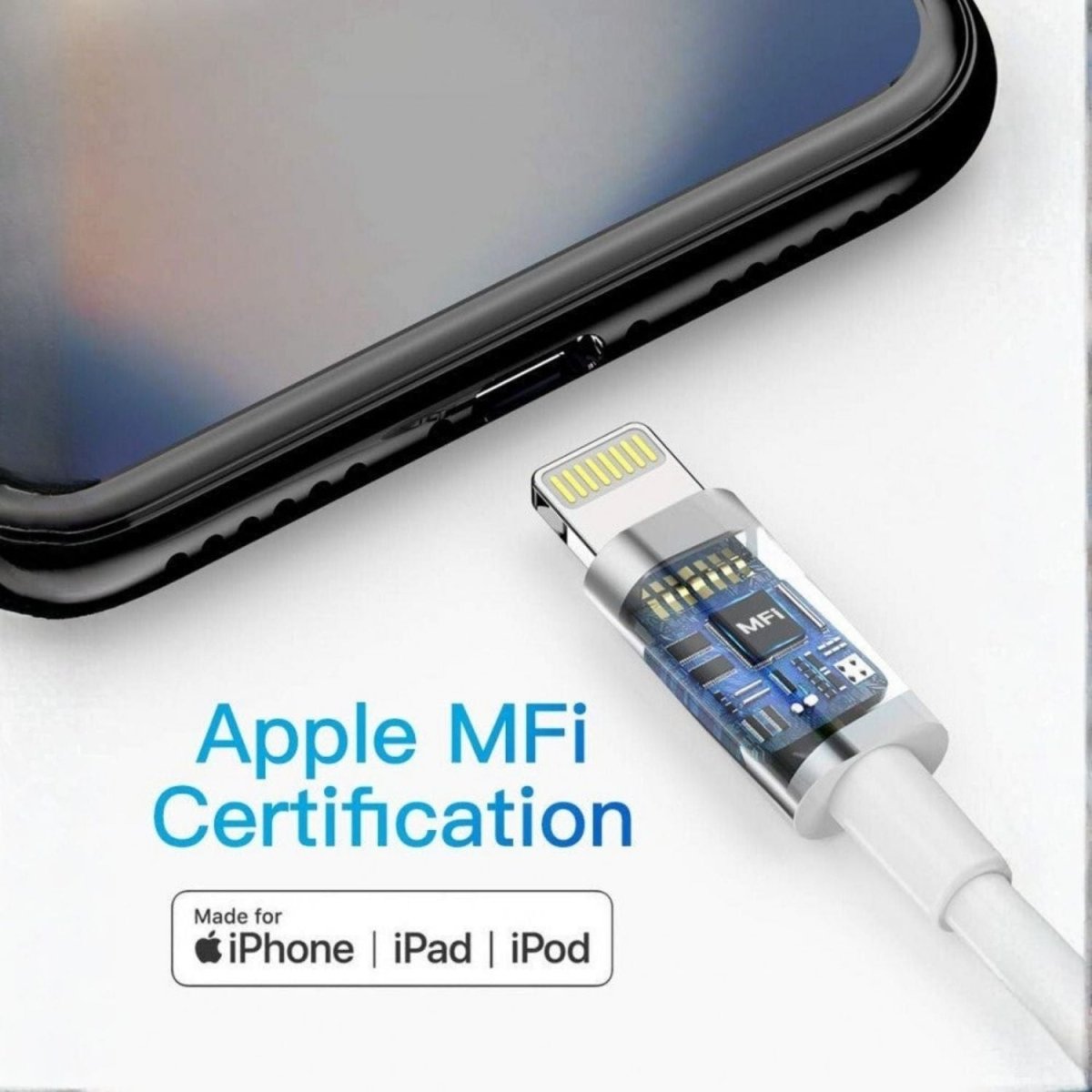 Apple MFi Tanúsítvánnyal Rendelkező iPhone Töltőkábel - Lightning - USB, 3m, Fehér - BShopy