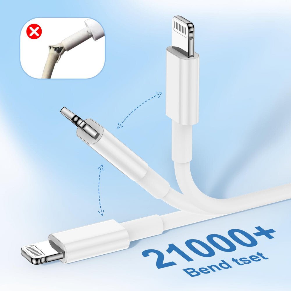 Apple MFi Tanúsítvánnyal Rendelkező iPhone Töltőkábel - Lightning - USB, 3m, Fehér - BShopy