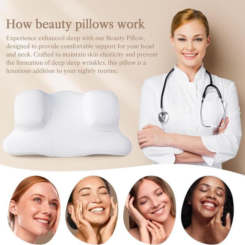 Benazcap Memory Foam Szépségpárna - Fehér, Arcbőrbarát - BShopy