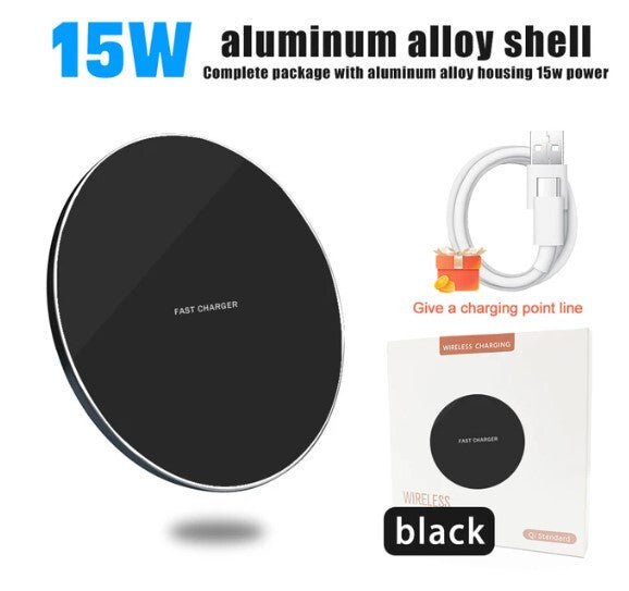 Bshopy LTD‑006 Vezeték nélküli 15 W Gyors Töltőpad – Qi Kompatibilis Telefonokhoz - BShopy
