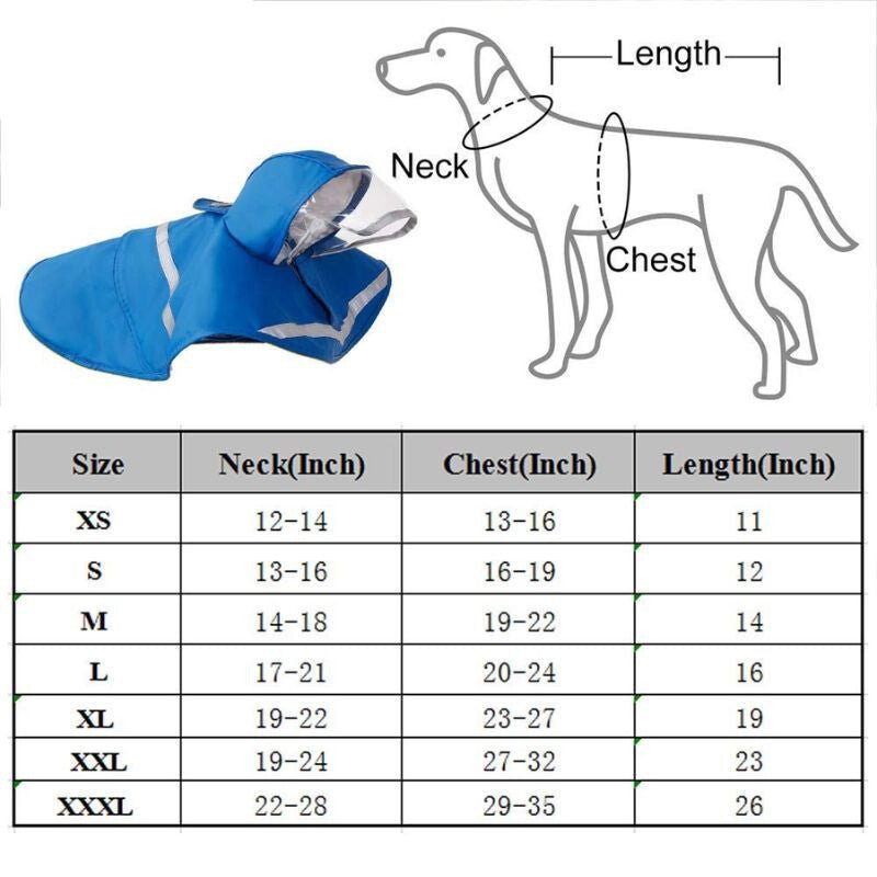 Doglemi XL Méretű Esőkabát, Nagytestű Kutyáknak - Kék - BShopy