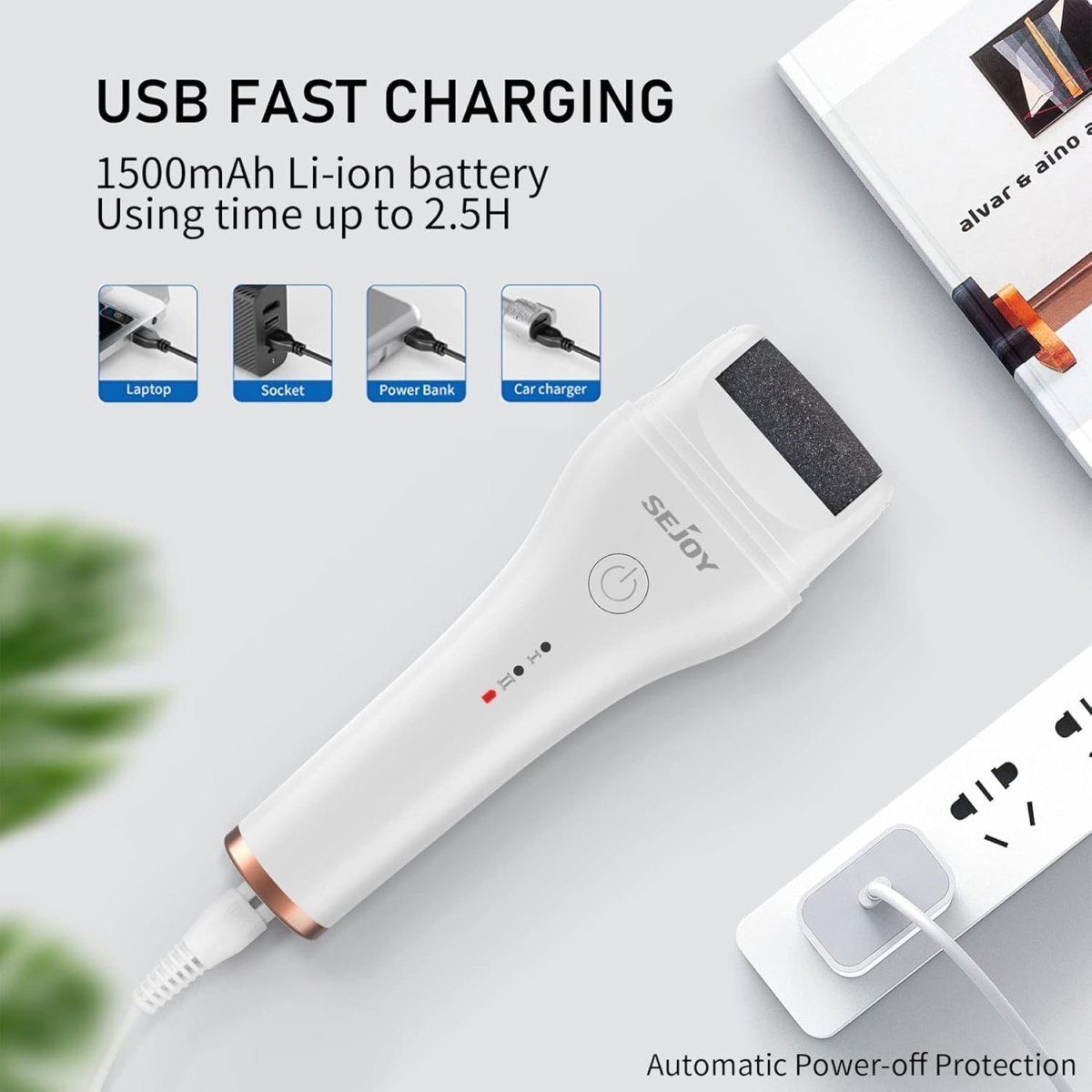Elektromos Sarokreszelő és Bőrkeményedés Eltávolító Pedikűr Gép - USB Tölthető, IPX6 Vízálló - BShopy