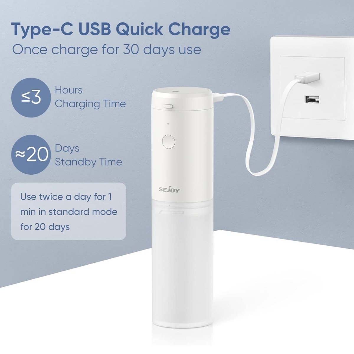 Elektromos Szájzuhany és Fogköztisztító Irrigátor - USB - C Tölthető, 3 Tisztítási Mód - BShopy