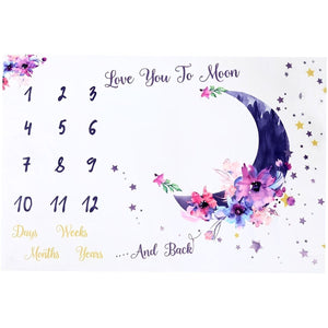 Ever Fairy Mérföldkő Babapléd - Polár, 150×100 cm, Lila Hold Mintás-BShopy