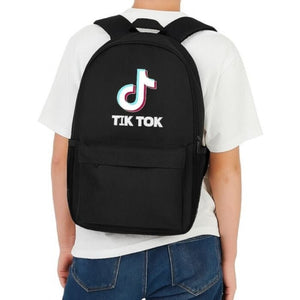 Fekete TikTok Mintás Hátizsák - Trendi és Praktikus - BShopy