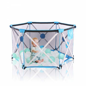 Forroby Kék Hatszögletű Játszókeret Gyerekeknek - 68 x 78 x 140 cm, Biztonságos Játékhoz - BShopy