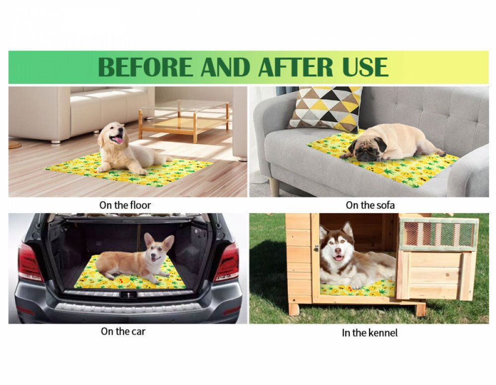 Furrybaby Hűtőmatrac Kisállatoknak - Ananászmintás, S Méret (40×50 cm), Önhűtő, Nem Mérgező Géllel - BShopyX001RX5FE3_4