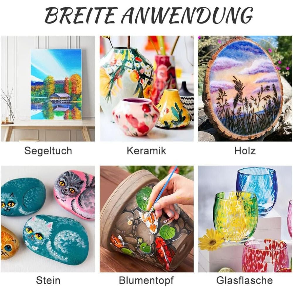 Gifort Akrilfesték Készlet - 12 db - os Színes Művészeti Festék Szett - BShopy