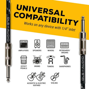 GLS Audio Szövetes Gitárkábel – 6.3mm Jack - Jack Hangszerkábel - BShopy