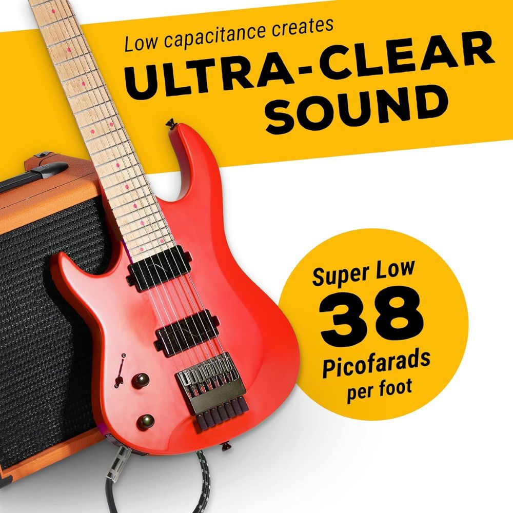 GLS Audio Szövetes Gitárkábel – 6.3mm Jack - Jack Hangszerkábel - BShopy