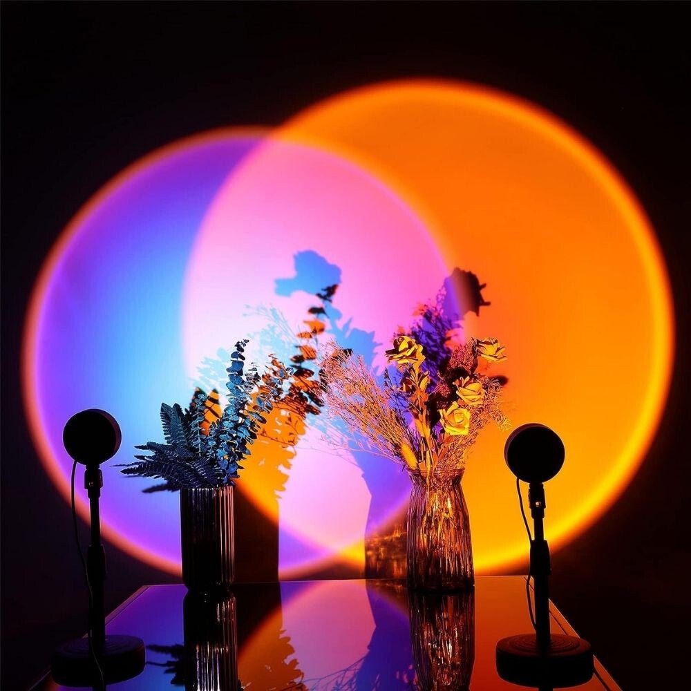 GTTFAE Naplemente Lámpa - Hangulatos LED fény, Állítható Színátmenettel Kék Árnyalatú - BShopy
