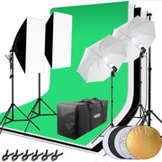 Hakutatz Profesionálny fotostudio set – štúdiové osvetlenie a pozadie – softboxové stojany – s ochrannou taškou