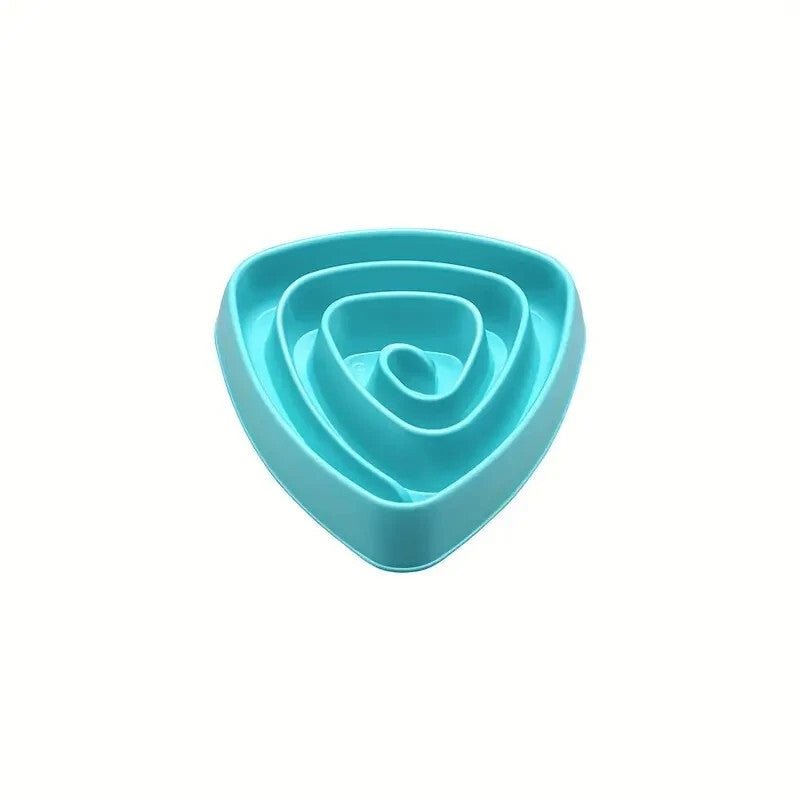 Háromszög Alakú Lassú Etető Tál Háziállatoknak, Habzsolásgátló (Kék) - BShopy