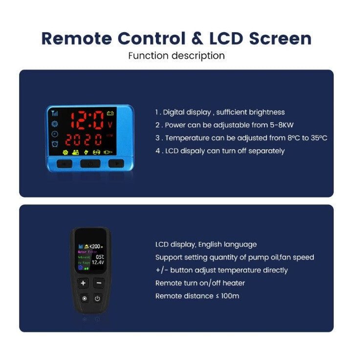 Hcalory H037 - 03 LCD Vezérlő Száraz Dízel Fűtéshez – Autós Állófűtés Rendszerhez Kompatibilis - BShopy